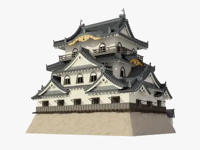 Hikone Japanese Castle 3D model