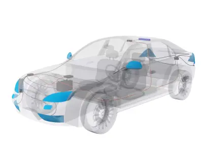 Wiring Inside a Car 3D model