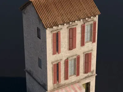 Mediterranean House 03 Low-poly 3D model