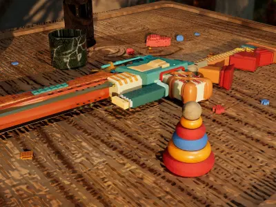 Toy Gun sci fi 001 Free 3D model