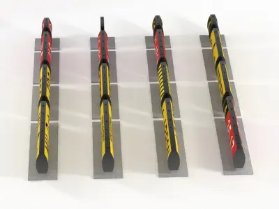 Airport Guidance Signs Pack Low-poly 3D model