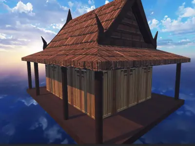 Thai traditional house 05 Low-poly 3D model Low-poly 3D model