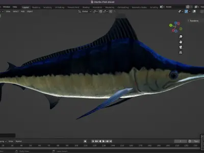 Marlin Fish Low-poly 3D model