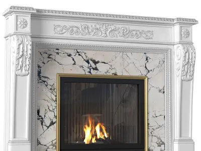 Modern fireplace in classic style Art Deco 3D model