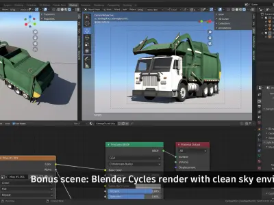 Garbage Truck Low-poly 3D model