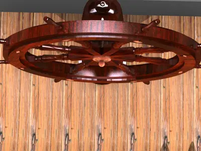 Ship Steering Wheel 3D model