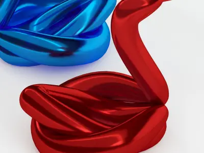balloon swan sculpture 3D model