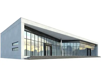 Modern Commercial Building No6 Low-poly 3D model