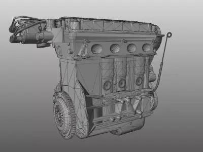 3D model of Honda I4 engine 3D model
