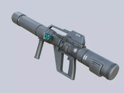 Scifi bazooka Low-poly 3D model