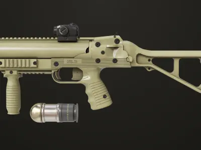 Grenade Launcher 06 Brown All PBR Unity UE Textures Low-poly 3D model