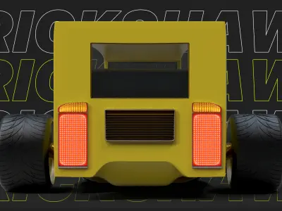 Hot Rod Rickshaw Low-poly 3D model