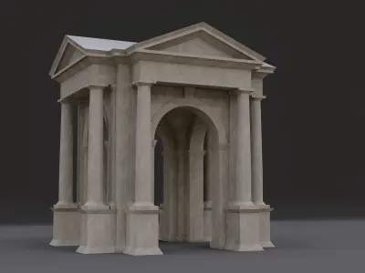 Arched portico in the mas  Doric order with freestanding columns Low-poly 3D model