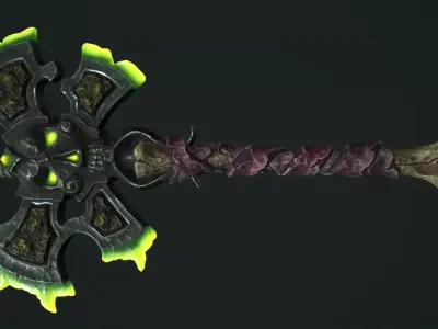 Undead poleaxe Low-poly 3D model