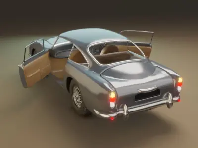 Aston Martin DB5 Car 3D model rigged 3D model