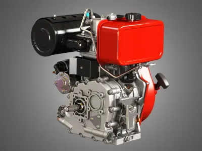 KD192F Single Cylinder Air-Cooled Engine 3D model