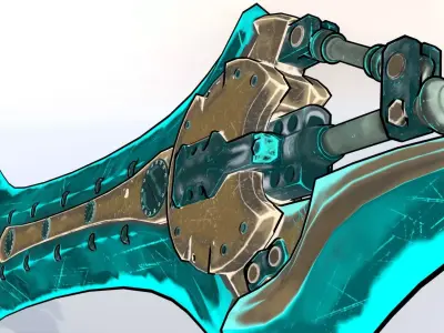 stylized greatsword Low-poly 3D model
