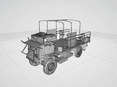 Bedford QL Military Truck Low-poly 3D model