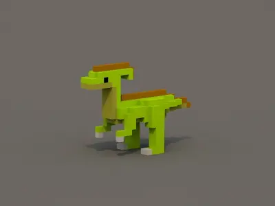 Dinosaur Voxel Pack Low-poly 3D model