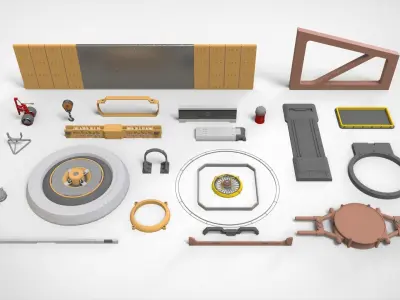 Sci-Fi architecture Elements collection 33 3D model