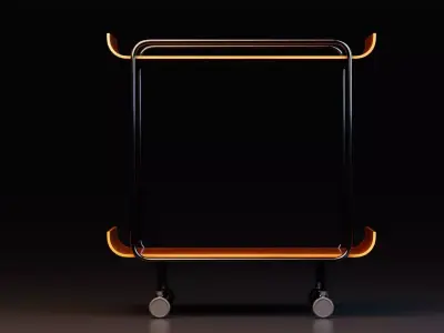 Modern Serving Cart Free low-poly 3D model