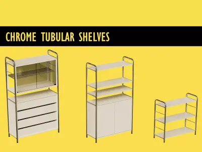 Chrome Tubular Shelves Free 3D model