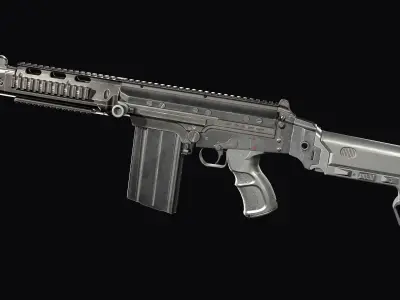 Modular assault rifle DS Arms SA 58 FAL Low-poly 3D model