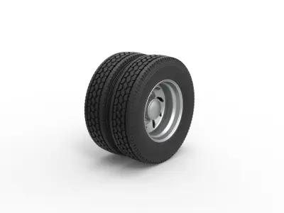 10 Triangular Hole Rear double semi wheel V3 Scale 1 to 25 3D print model