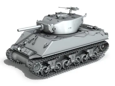 M4A3E2 - Sherman - Jumbo 3D model