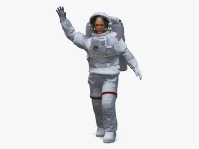 Astronaut Spacesuit with Portable Life Support System Rigged for Maya 3D model