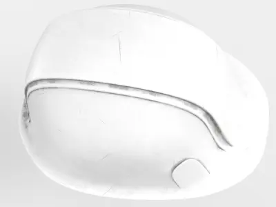 Hard Hat - Construction Gear White Dirty 3D model