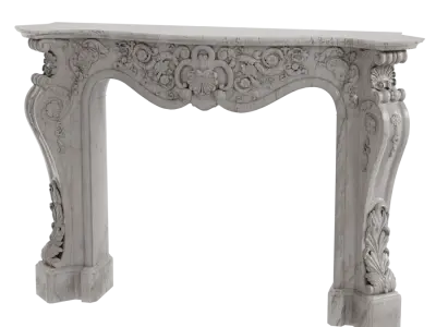  Marble Mantle Fireplace Model, White 