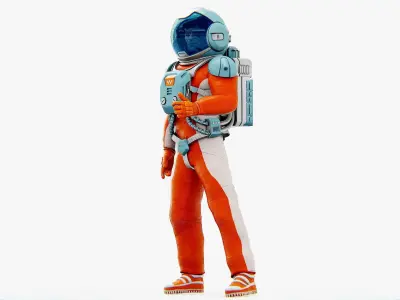 MARS COLONY ASTRONAUT V-2  RIGGED 3D model