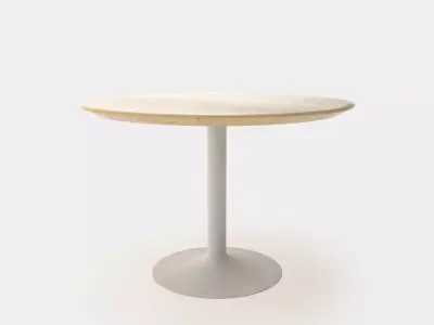 Dining table round for 4 people Free 3D model