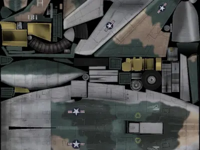 North American F-100 Super Saber Free low-poly 3D model