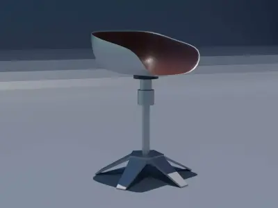 Red leather chair Free low-poly 3D model