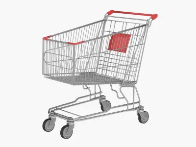 Shopping Cart Red 3D model