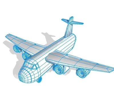 Cargo Plane Low-poly 3D model