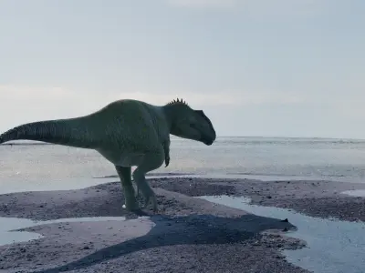 Carcharodontosaurus lowpoly realistic 3D model Low-poly 3D model