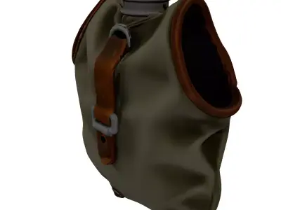 Military Canteen with Canvas Cover 3D model