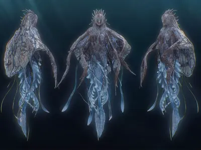 Jellyfish Empress Low-poly 3D model