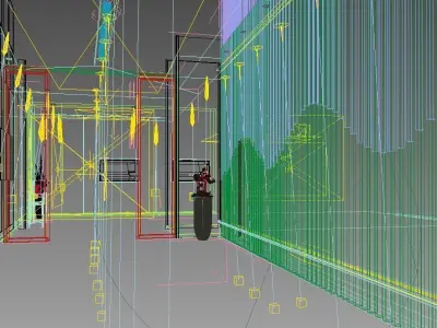 Luxury Hotel Corridor or Hallway 3D model