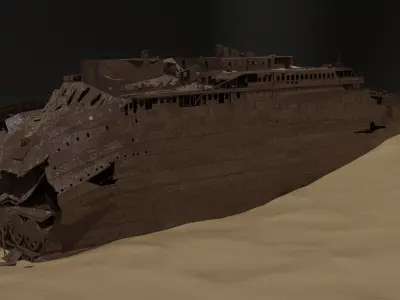 The bow of the Titanic Low-poly 3D model