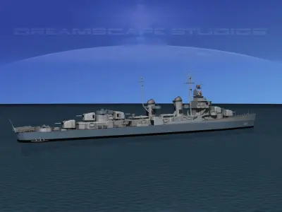 Fletcher Class Destroyer DD-544 USS Boyd  3D model