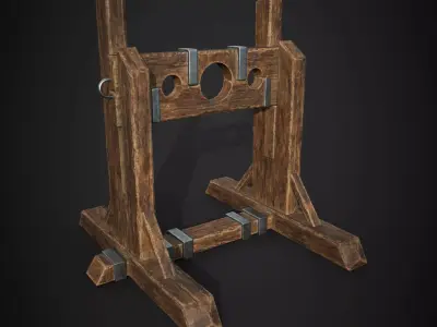 medieval pillory Low-poly 3D model