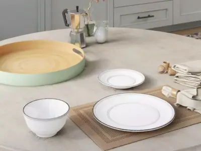 Winston Porter Estancia Stoneware Dinnerware Free 3D model
