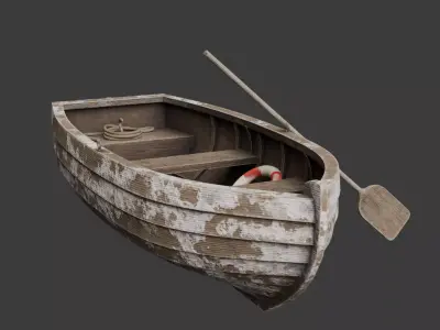 Rowing Boat Low-poly 3D model