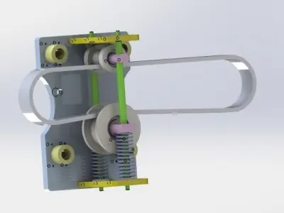 Belt tightening pulley 3D model
