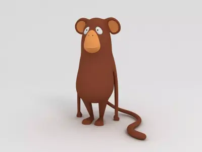 Monkey Cartoon Character Free 3D model