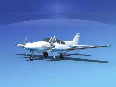 Beechcraft B55 Baron V15 3D model